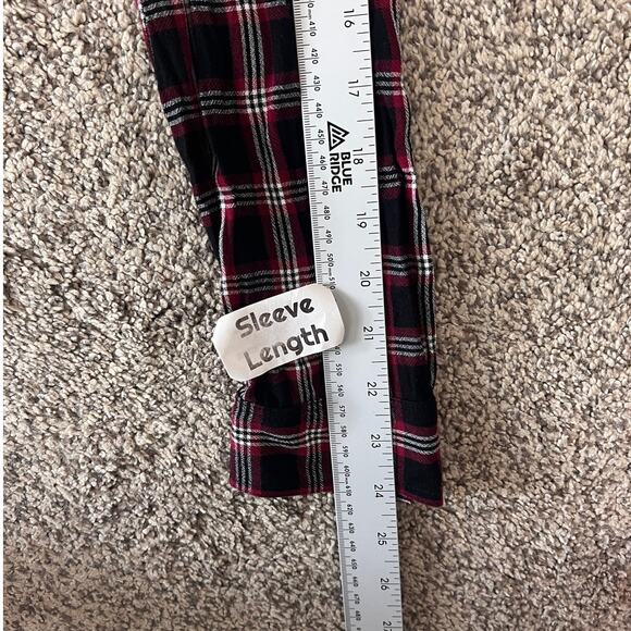 Loft Women M Cottagecore Academia Grunge 90s Preppy Plaid Peplum Tie Neck Blouse - Picture 10 of 11